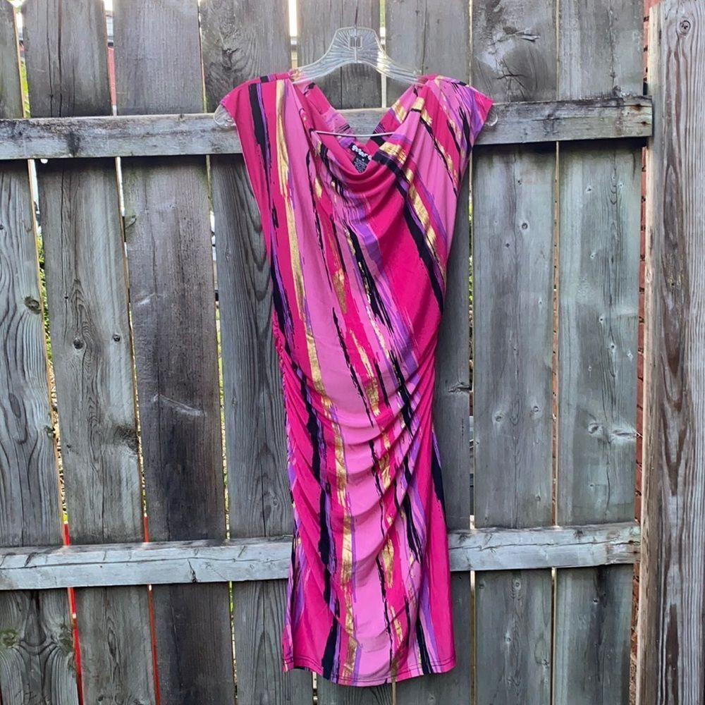 Planet Gold ruched dress sz. M